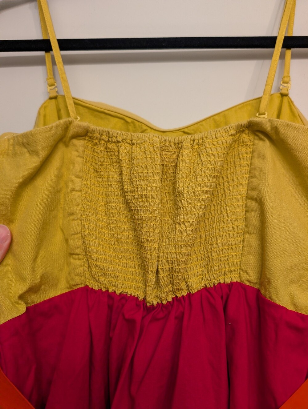 Anthro Maeve Colorblock Spaghetti Strap/Strapless Fit-and-Flare Dress - Picture 4 of 16